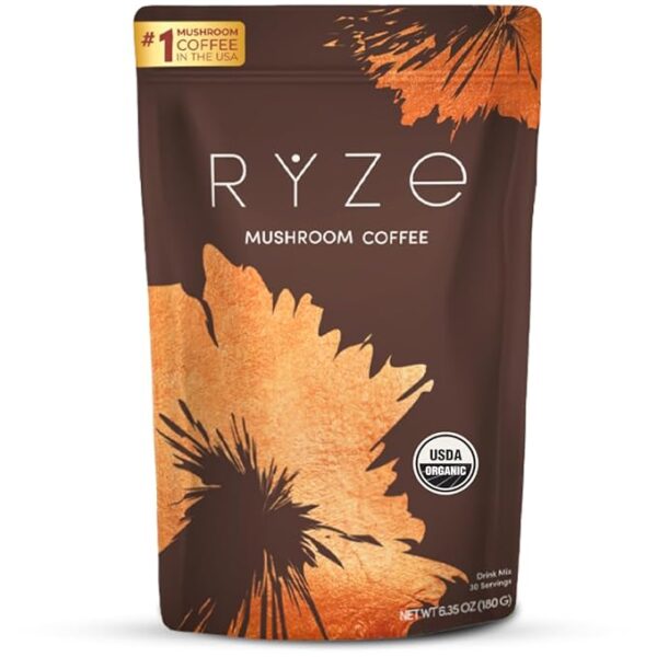 RYZE SUPERFOODS Mushroom Coffee, 30 servings USA Stock Available