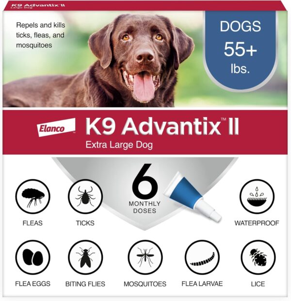 Bayer K9 Advantix II Flea and Tick Control Treatment for Extra Large Dogs_USA