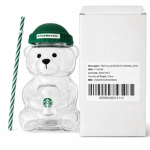NEW Starbucks Barista Bear Glass Cup Limited Edition Christmas Cup For Gift_Australia